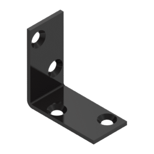 Angle bracket 40x40x20x2,0 phased holes black 5pcs/bag