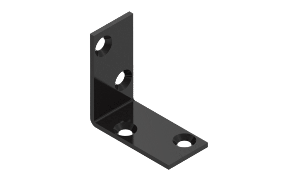 Angle bracket 40x40x20x2,0 phased holes black 5pcs/bag