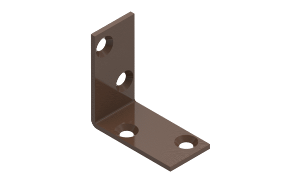 Angle bracket 40x40x20x2,0 phased holes brown 5pcs/bag