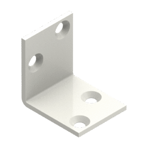 Angle bracket 30x30x25x2,0 phased holes white 5pcs/bag