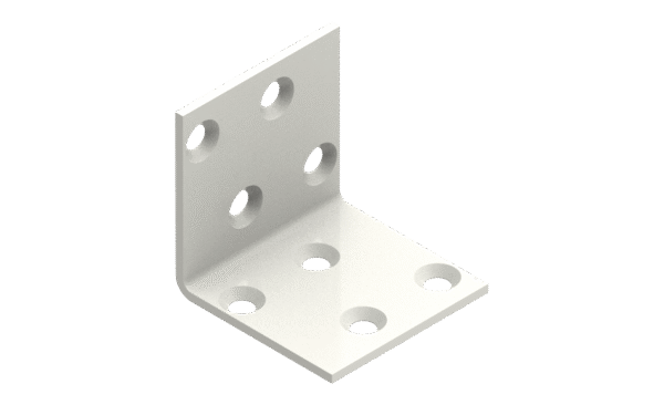 Bracket 40x40x40x2,0 (with phased holes) white