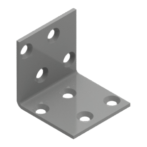 Angle bracket 40x40x40x2,0 phased holes al.grey 5pcs/bag