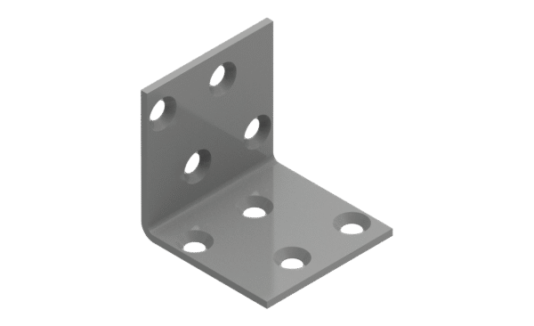 Angle bracket 40x40x40x2,0 phased holes al.grey 5pcs/bag