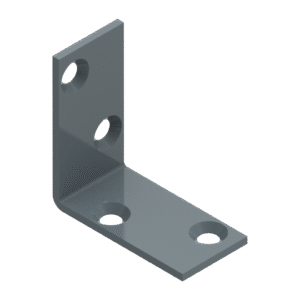 Angle bracket 40x40x20x2,0 phased holes. grey (5pcs/bag)