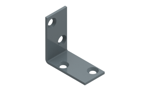 Angle bracket 40x40x20x2,0 phased holes. grey (5pcs/bag)