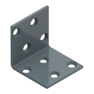 Angle bracket 40x40x40x2,0 phased holes. grey (5pcs/bag)