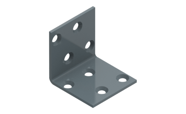 Angle bracket 40x40x40x2,0 phased holes. grey (5pcs/bag)