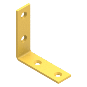 Angle bracket 50x50x15x2,0 phased holes yellow 5pcs/bag