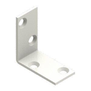 Angle bracket 40x40x20x2,0 phased holes. white (5pcs/bag)