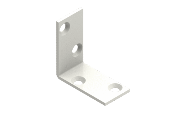 Angle bracket 40x40x20x2,0 phased holes. white (5pcs/bag)