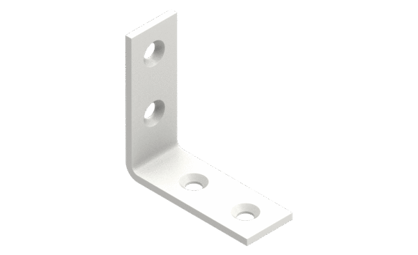 Bracket 40x40x15x2,0 (with phased holes) white