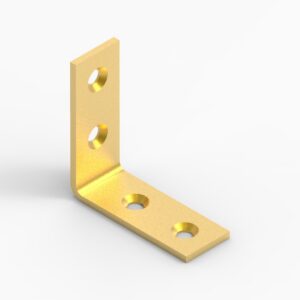 Angle bracket 40x40x15x2,0 phased holes, yellow zn 5pcs/bag