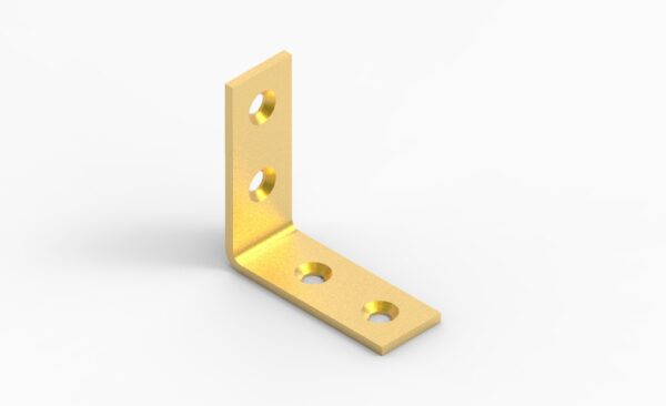 Angle bracket 40x40x15x2,0 phased holes, yellow zn 5pcs/bag