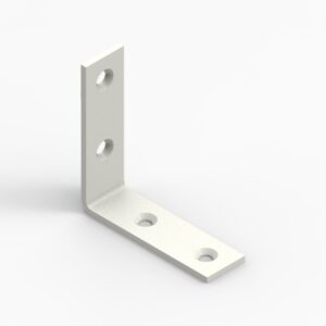 Angle bracket 50x50x15x2,0 phased holes white 5pcs/bag