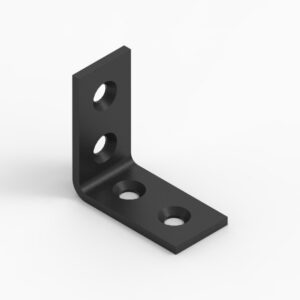 Angle bracket 30x30x15x2,0 phased holes black 5pcs/bag