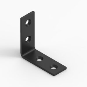 Angle bracket 40x40x15x2,0 phased holes black 5pcs/bag