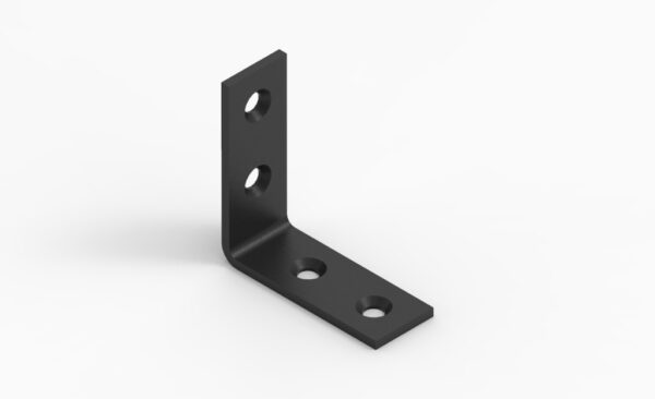 Angle bracket 40x40x15x2,0 phased holes black 5pcs/bag