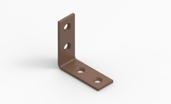 Angle bracket 40x40x15x2,0 phased holes brown 5pcs/bag