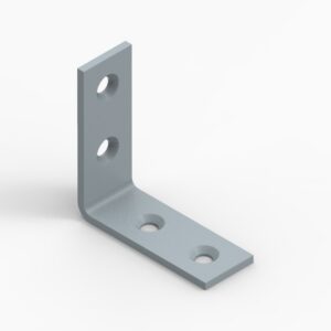 Angle bracket 40x40x15x2,0 phased holes grey 5pcs/bag