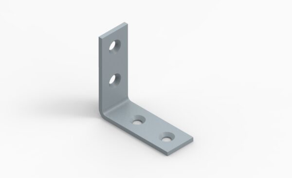 Angle bracket 40x40x15x2,0 phased holes grey 5pcs/bag