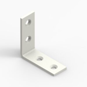 Angle bracket 40x40x15x2,0 phased holes. white (5pcs/bag)