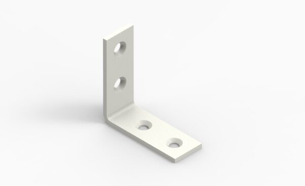 Angle bracket 40x40x15x2,0 phased holes. white (5pcs/bag)